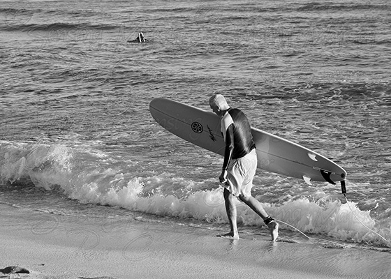 Tired Surfer, Black and White Fine Art Photography, Custom Sizes Available